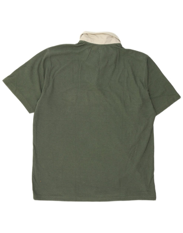 ADIDAS Herren Rugby-Poloshirt UK 48/50 XL, grüne Baumwolle