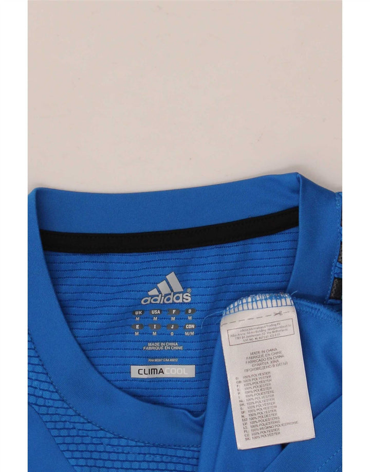 Adidas Herren Climacool T-Shirt Top Mittelblaues Colourblock-Polyester