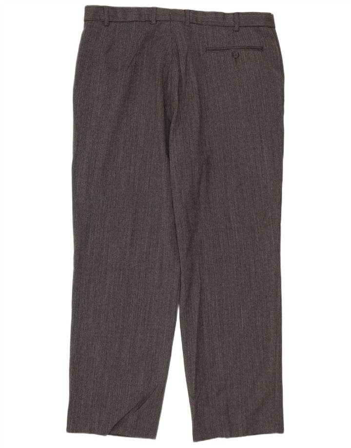 MARKS & SPENCER Herren Gerade Chino-Hosen W36 L29 Grau Polyester
