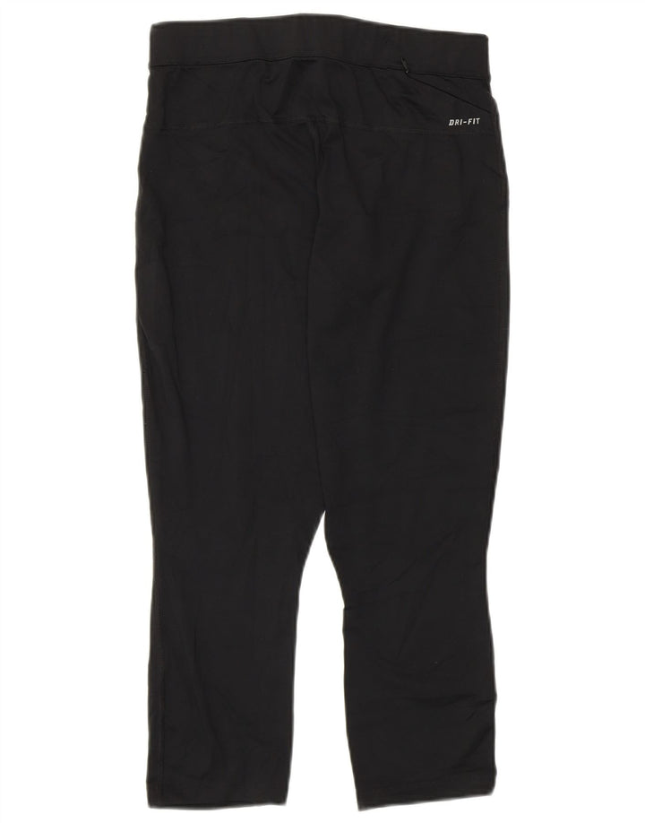 Nike Damen Dri Fit Crop Leggings UK 12 Medium Schwarz Polyester