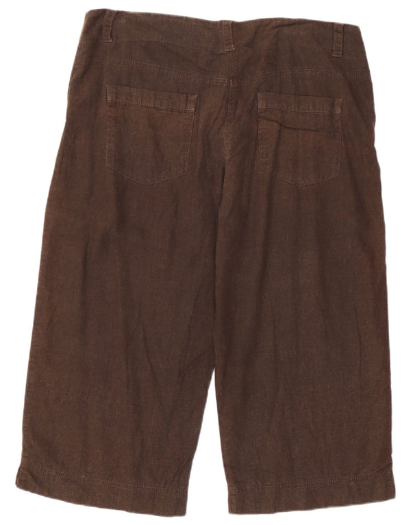 Marks & Spencer Damen-Caprihose mit weitem Bein, UK 16, Größe L W34 L19, Braun