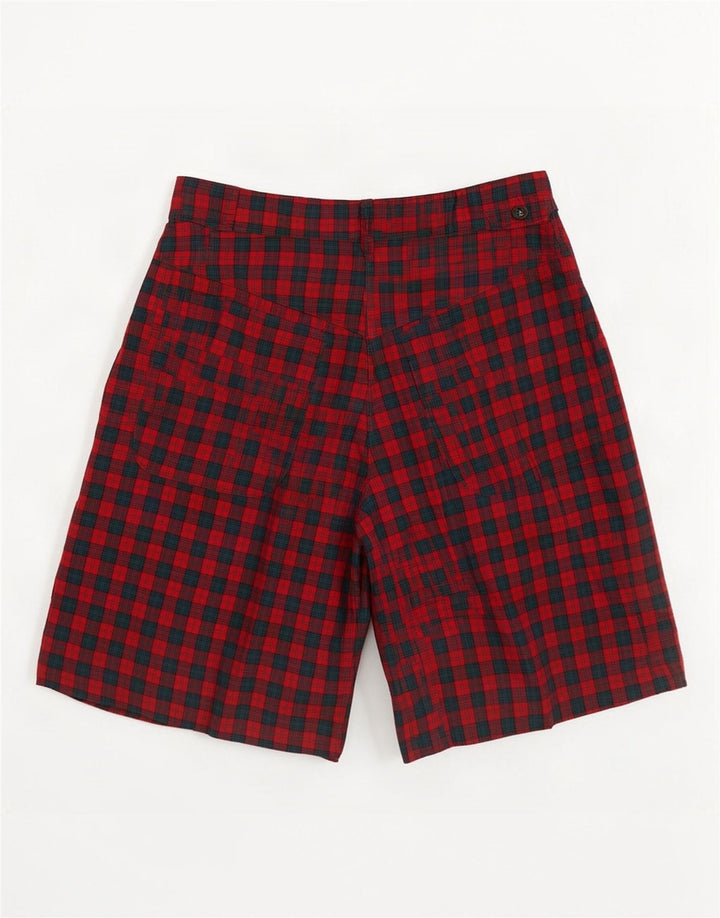 Sergio Tacchini Damen Chinoshorts mit hoher Taille IT 44 Medium W26 Rot kariert