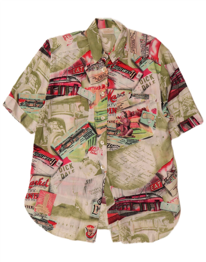 VERSE Grafik-Hemdbluse für Damen, EU 40, mittelgroß, mehrfarbig, Patchwork