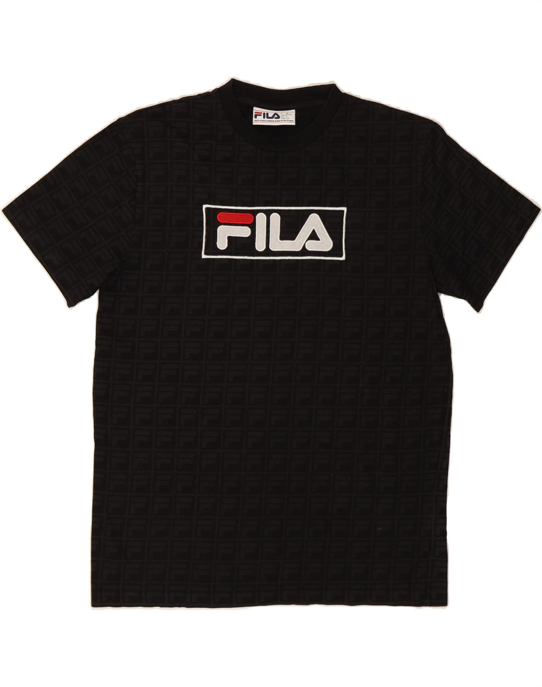 FILA Mens Graphic T-Shirt Top Small Black Cotton Vintage Fila and Second-Hand Fila from Messina Hembry 