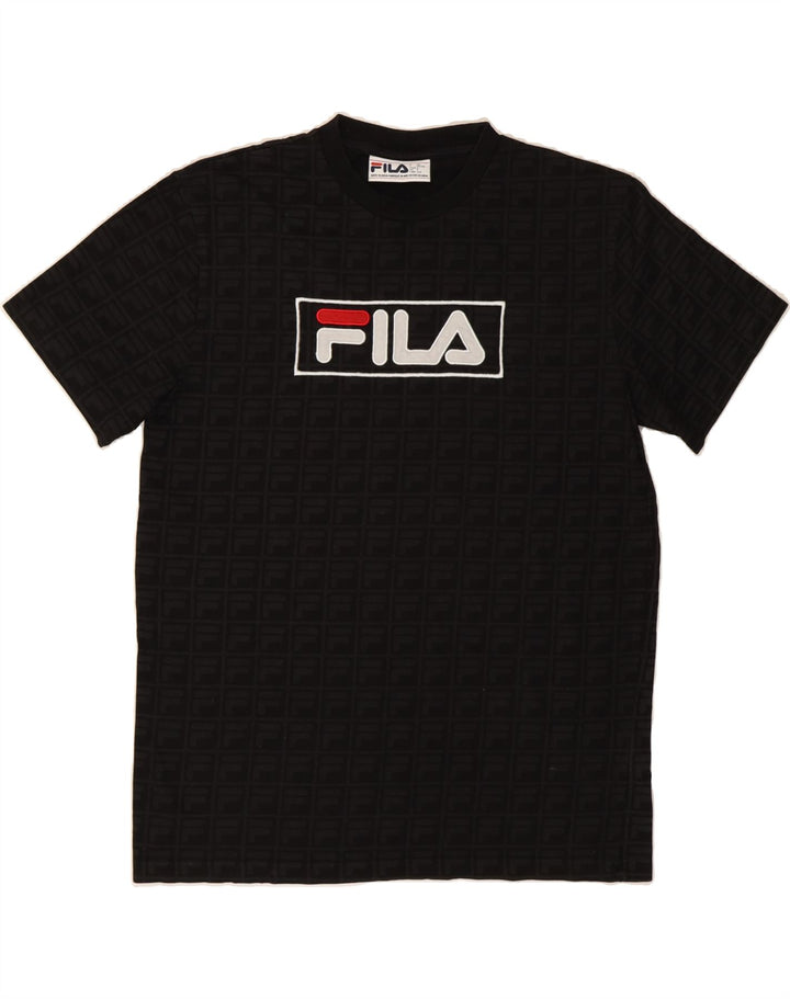 FILA Mens Graphic T-Shirt Top Small Black Cotton Vintage Fila and Second-Hand Fila from Messina Hembry 