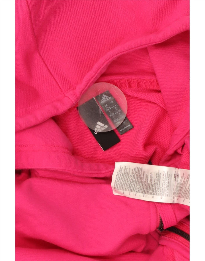ADIDAS Damen Graphic Zip Hoodie Pullover UK 16/18 Große rosa Baumwolle