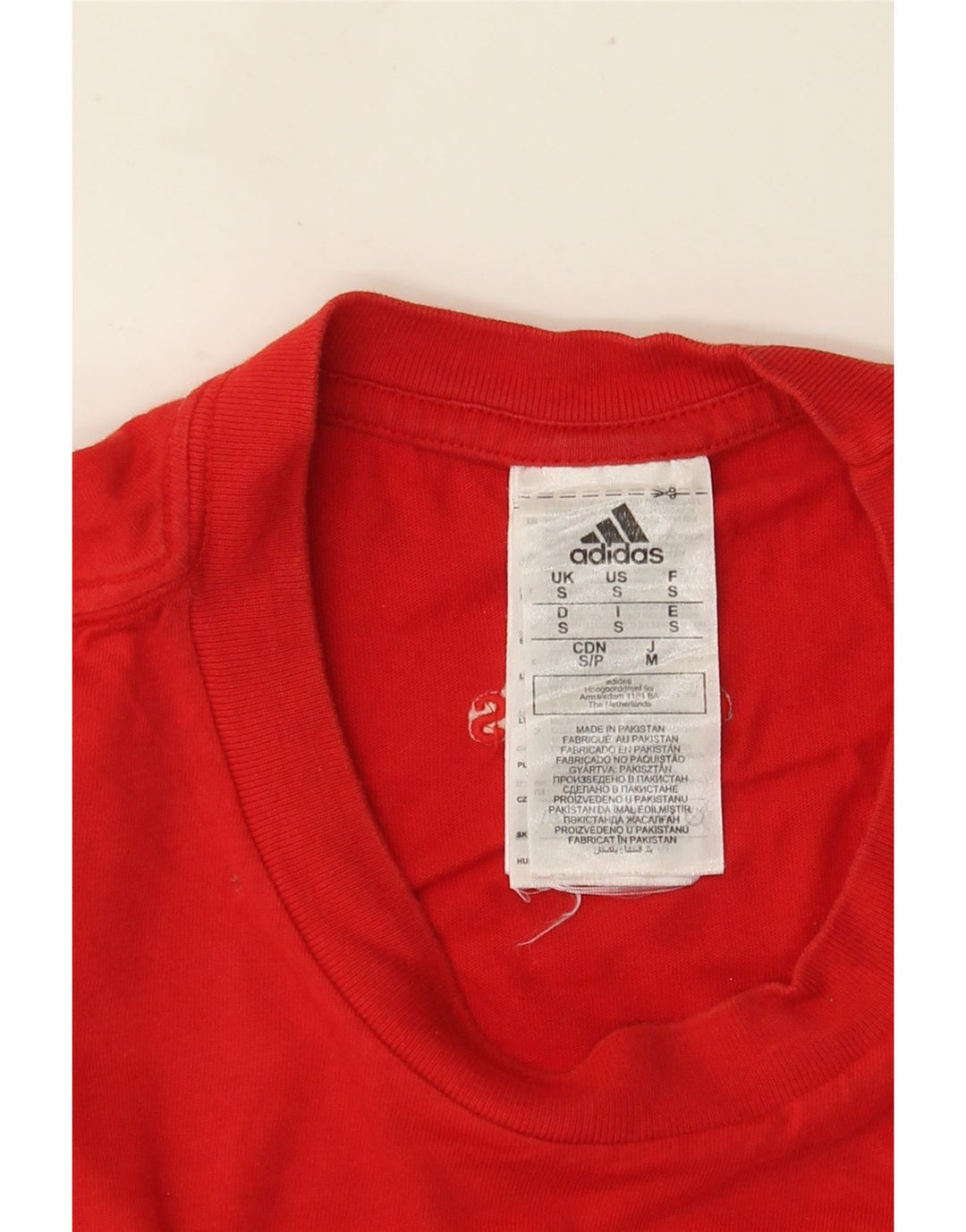 ADIDAS Herren Grafik T-Shirt Top Small Rot Baumwolle