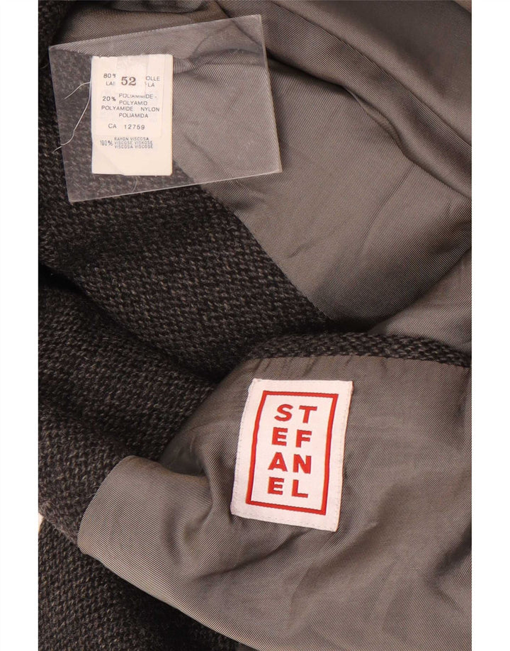 Stefanel Herren-Blazer mit 3 Knöpfen, IT 52 XL, graue Wolle