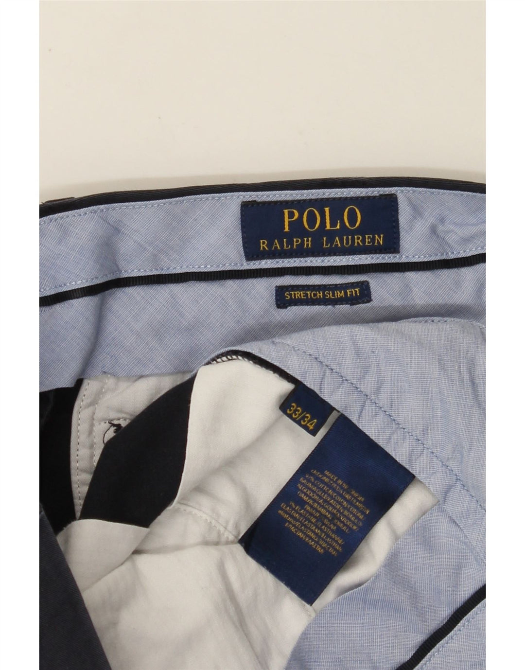 POLO RALPH LAUREN Herren-Stretch-Anzughose mit schmaler Passform, W33 L34, Marineblau