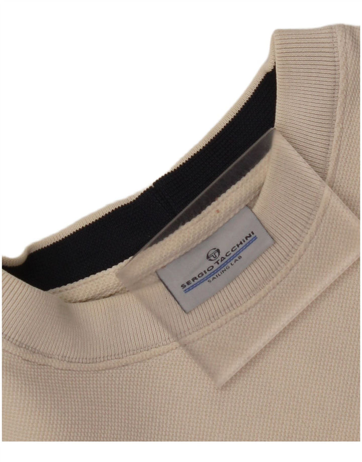 SERGIO TACCHINI Damen Grafik-Sweatshirt-Pullover UK 18 XL Off White