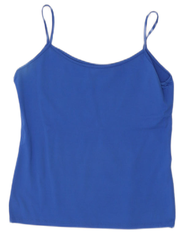 Zara Damen Crop Cami Top UK 14 Large Blau