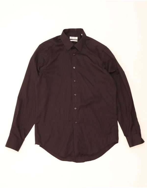 Calvin Klein Herren Slim Fit Hemd Größe 15 1/2 Medium Schwarz