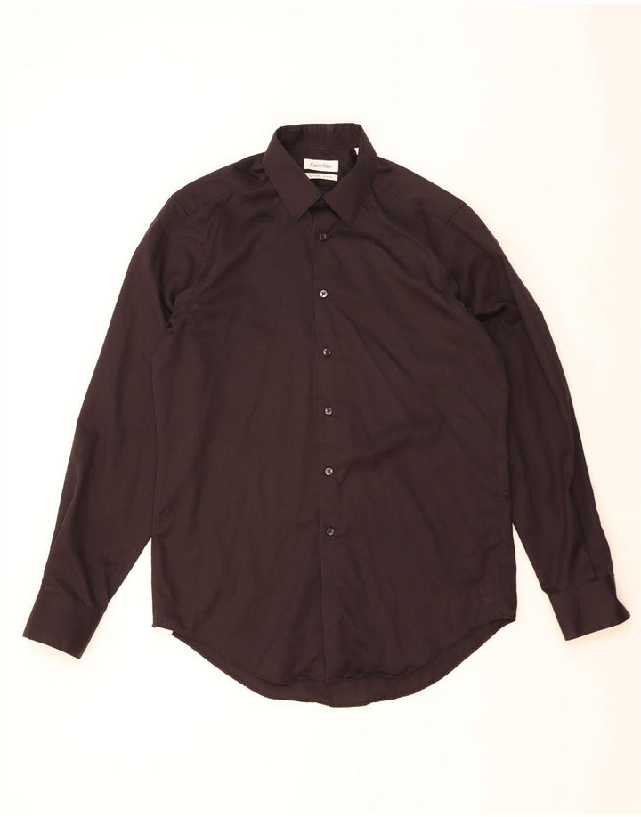 Calvin Klein Herren Slim Fit Hemd Größe 15 1/2 Medium Schwarz