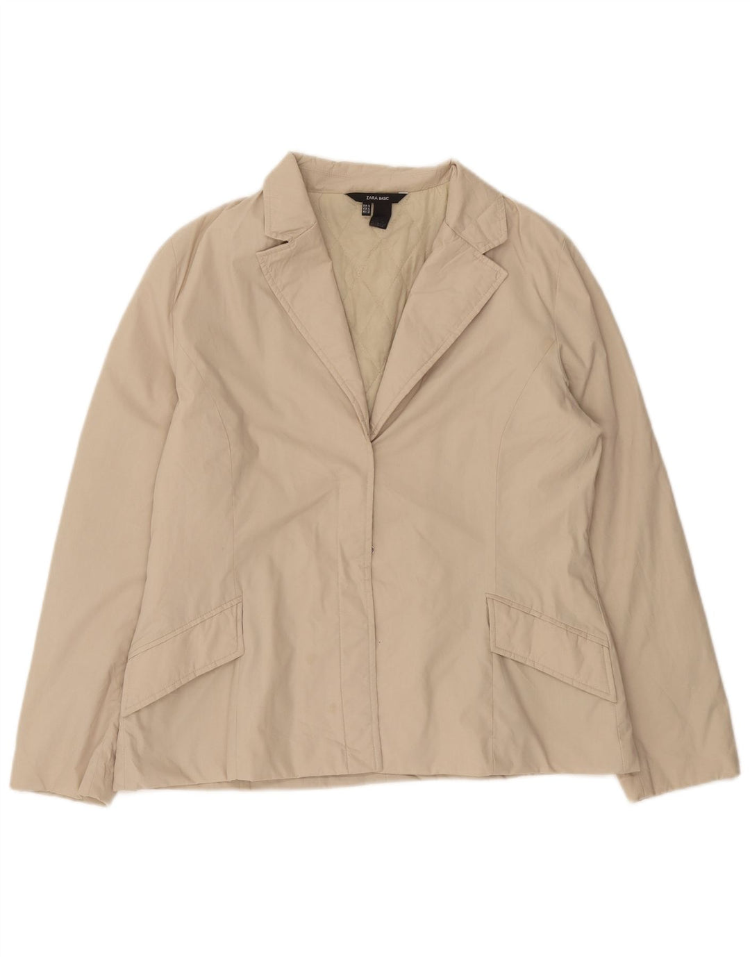 Zara Damen Blazer Jacke UK 18 XL Beige Polyester