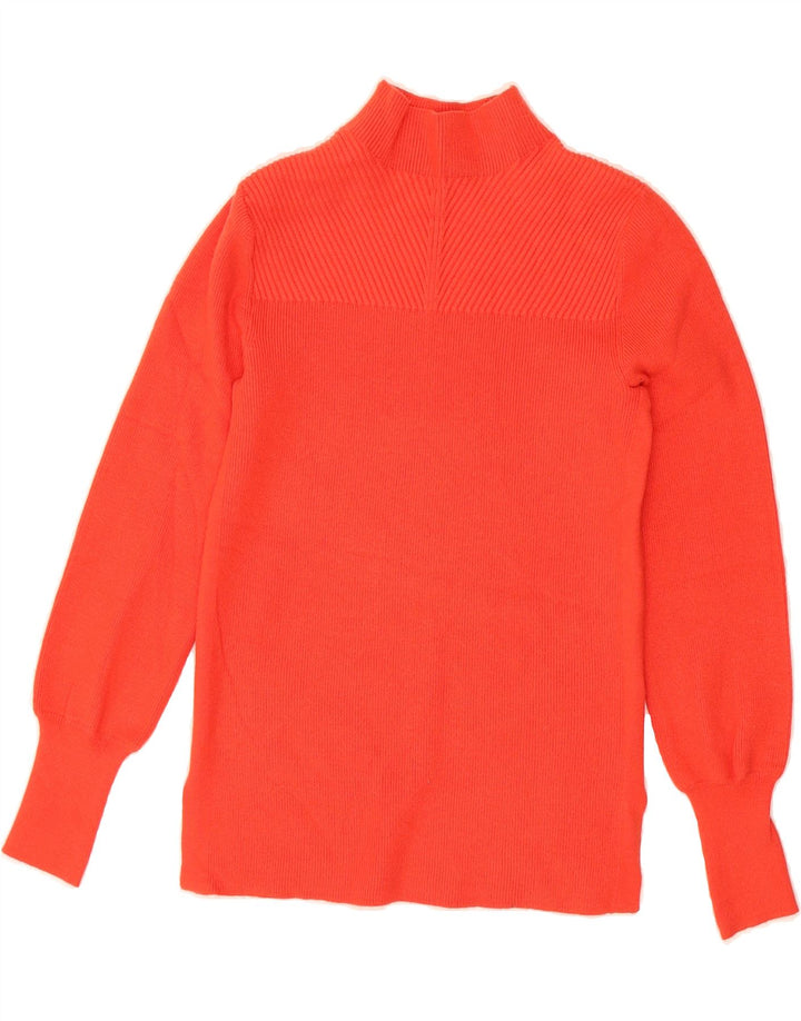 MARKS & SPENCER Womens Turtle Neck Jumper Sweater UK 6 XS Red Viscose Vintage Marks & Spencer and Second-Hand Marks & Spencer from Messina Hembry 