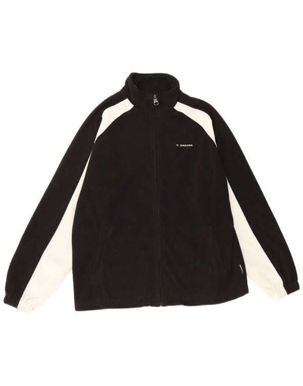 Diadora Herren Fleecejacke UK 40 Large Schwarz Colourblock Polyester