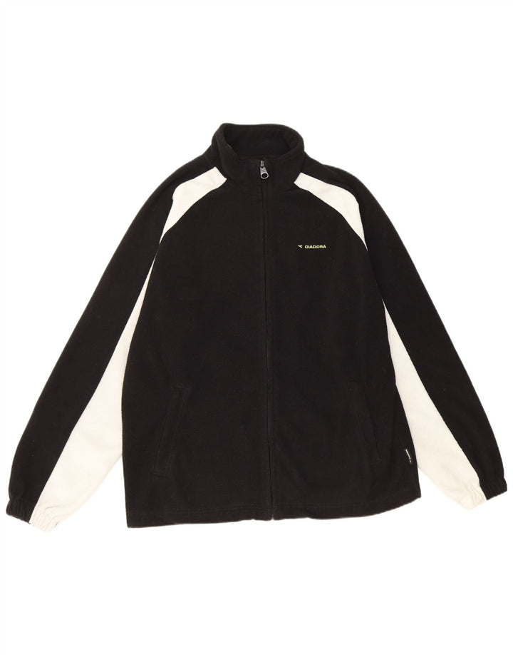 Diadora Herren Fleecejacke UK 40 Large Schwarz Colourblock Polyester