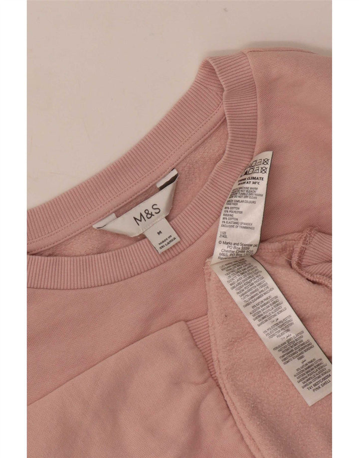 Marks & Spencer übergroßer Damen-Sweatshirt-Pullover, UK 14, mittelrosa, Baumwolle