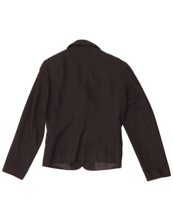 Max&Co. Damen-Blazerjacke mit 3 Knöpfen, UK 12, Mittelschwarz, Nadelstreifen
