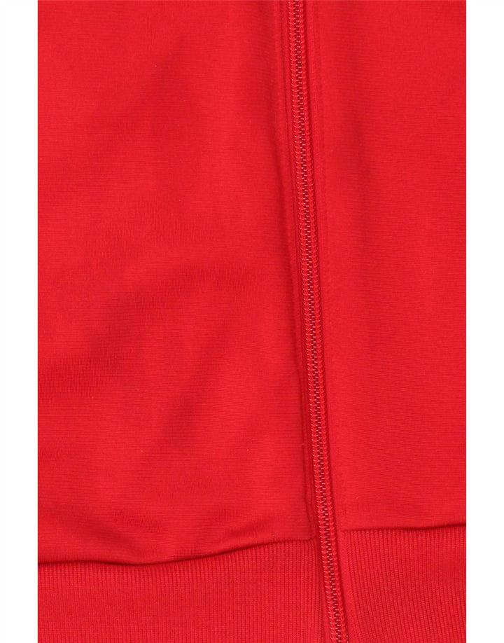 Adidas Herren-Trainingsanzug-Top-Jacke aus mittelrotem Colourblock-Polyester