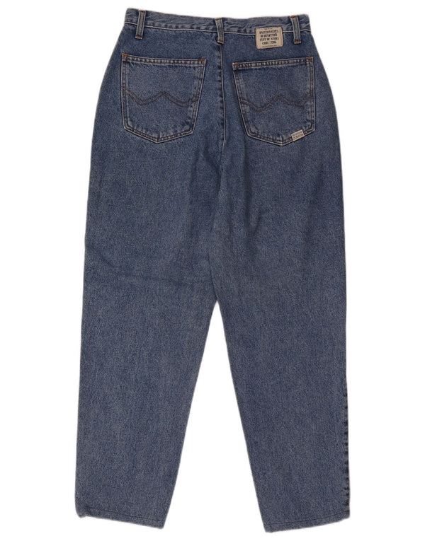 Benetton Damen High Waist Tapered Jeans IT 44 Medium W28 L27 Blaue Baumwolle