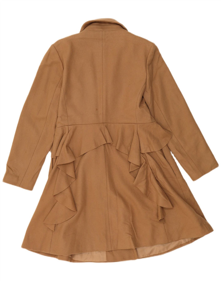 Oasis Zweireihiger Damenmantel UK 16 Large Beige Wolle