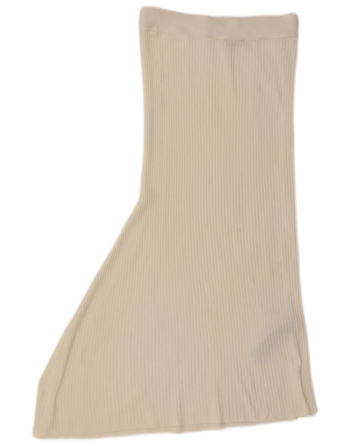 Asymmetrischer Damen-Strickrock von Zara, Größe S, W26, aus weißem Polyester