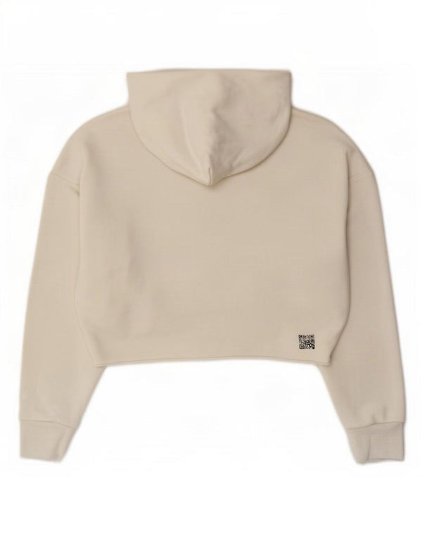 Champion Damen Crop Hoodie Pullover UK 14 Mittelweiß