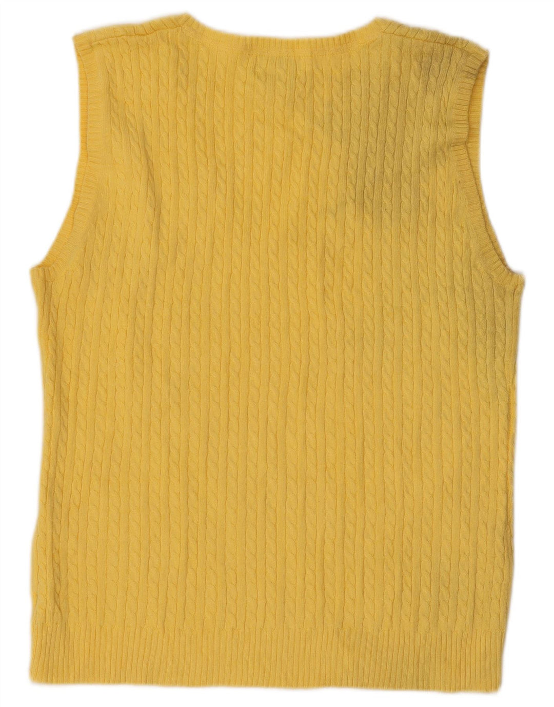 L.L.Bean Damen Weste Tank Top UK 12 Mittelgelbe Baumwolle