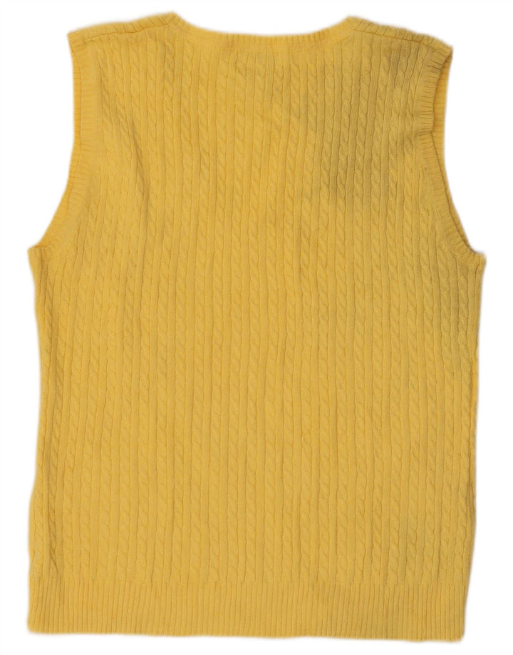 L.L.Bean Damen Weste Tank Top UK 12 Mittelgelbe Baumwolle