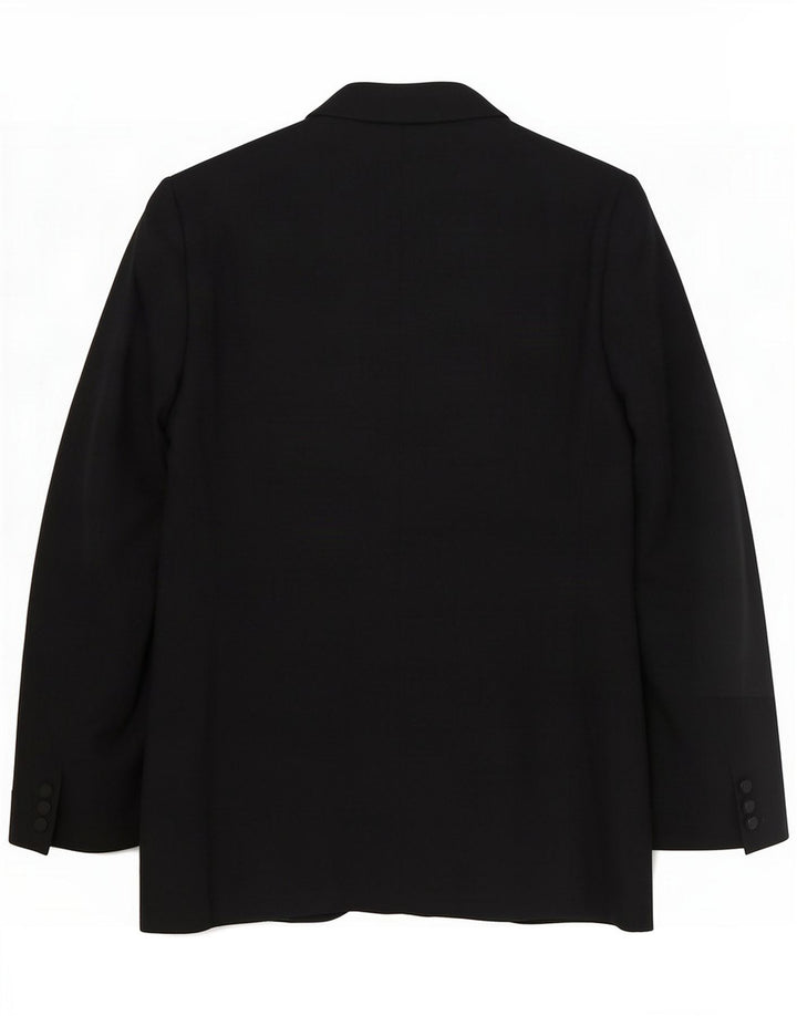 San Remo Herren 1-Knopf-Blazerjacke IT 50 Große schwarze Schurwolle