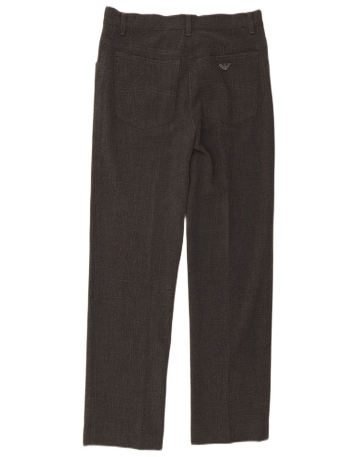 Armani Damen Gerade Freizeithose W30 L28 Graues Polyester