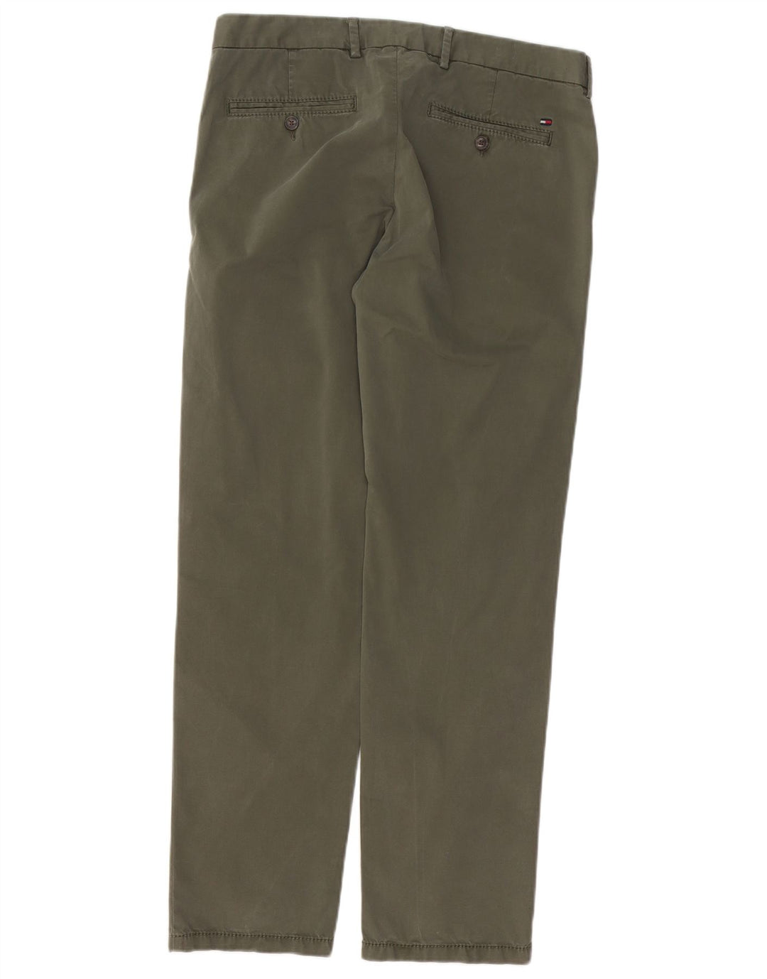 TOMMY HILFIGER Herren gerade Chinohose W33 L32 Khaki Baumwolle