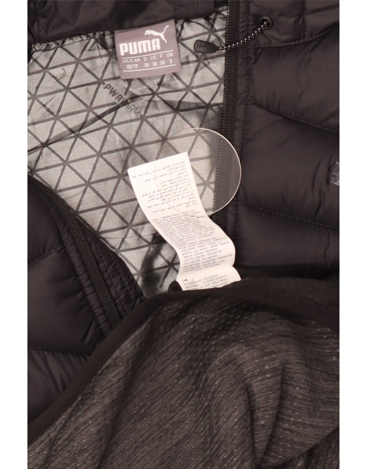 Puma Damen-Kapuzenjacke, wattiert, Gr. 8, Größe S, grau, Polyester