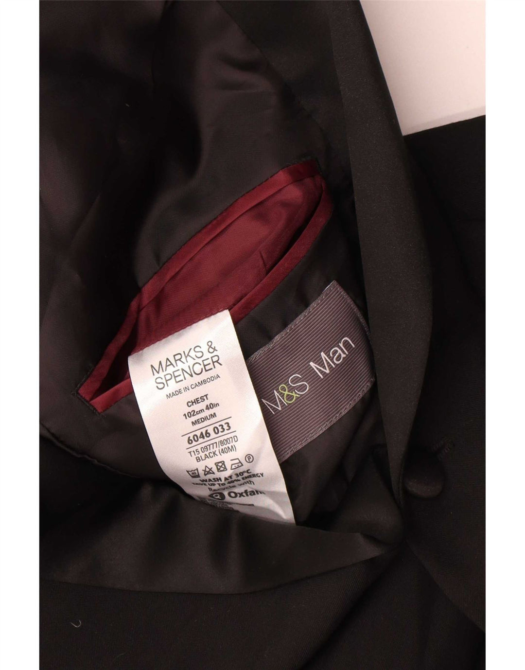 Marks & Spencer Herren-Blazer mit 2 Knöpfen, UK 40, Mittelschwarz, Polyester