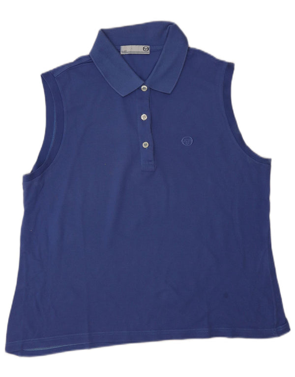 Sergio Tacchini Womens Milano Sleeveless Polo Shirt UK 18 XL Blue