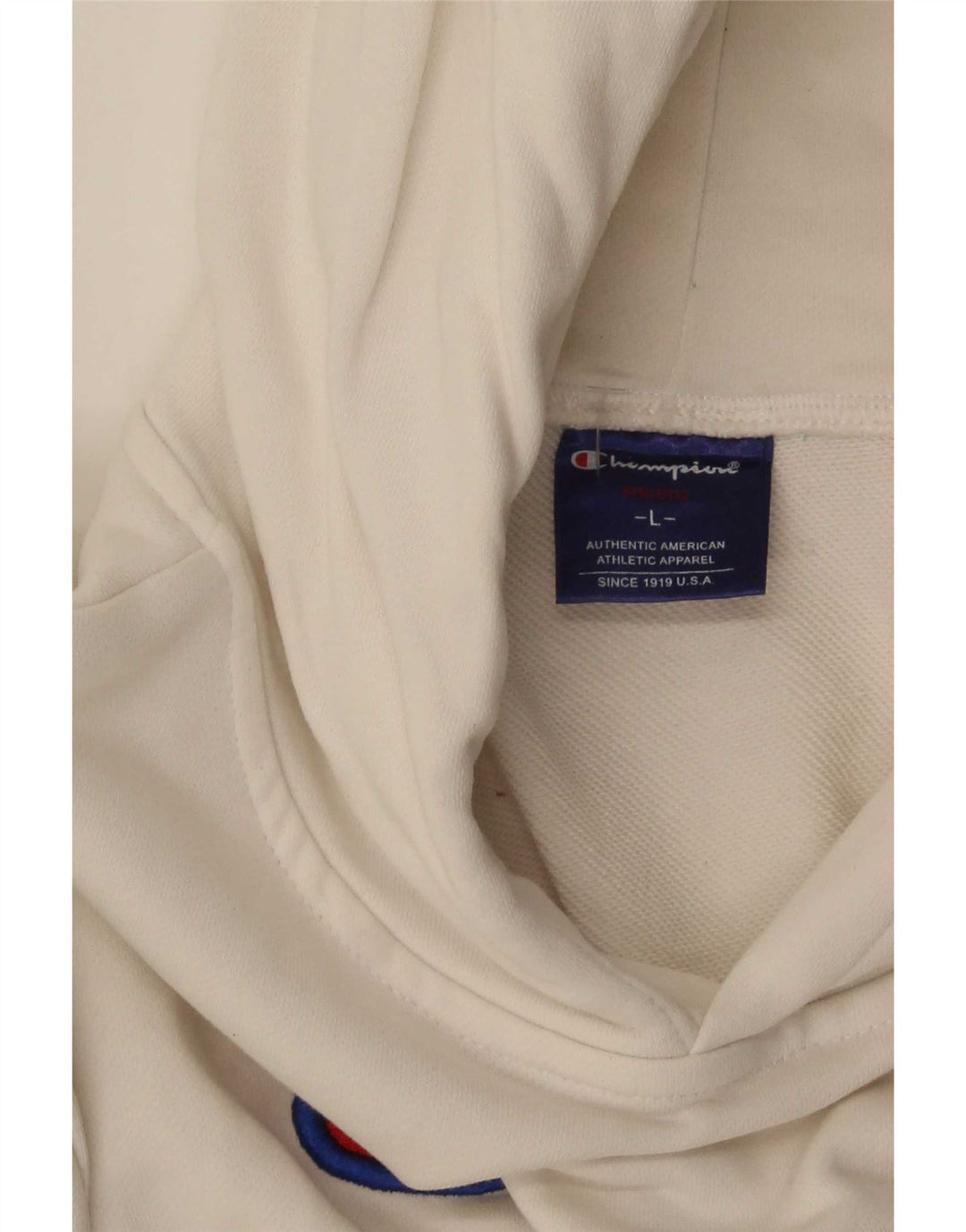Champion Herren-Kapuzenpullover mit Grafik, Größe L, Weiß