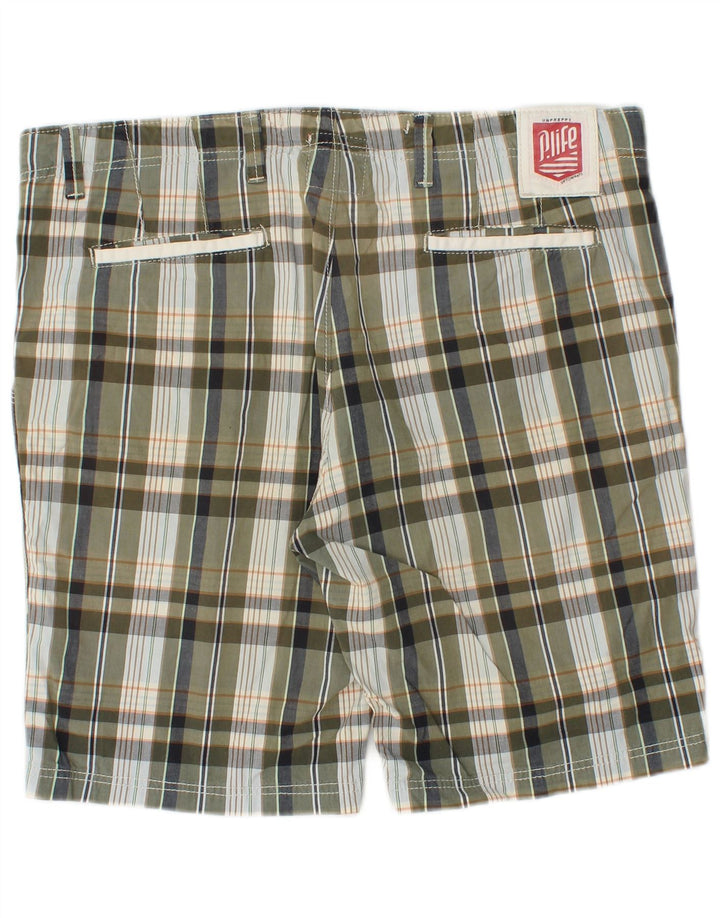 Playlife Herren Chino-Shorts W36 Large Khaki Plaid