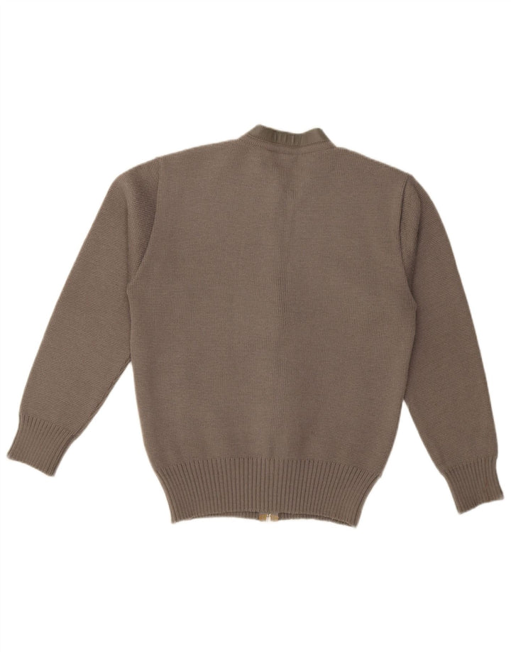 Vintage Herren Cardigan Pullover IT 50 Mittelbraunes Acryl
