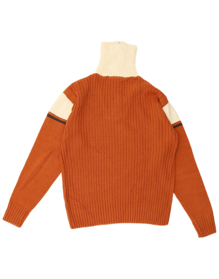 Tom Tailor Herren-Pullover mit Reißverschluss am Hals, klein, braun, Colourblock-Baumwolle