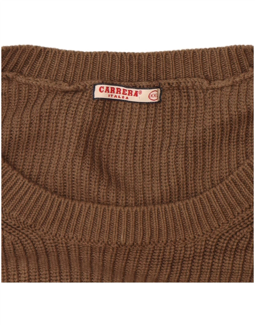 Carrera Herren-Pullover mit Rundhalsausschnitt, 2XL, braune Baumwolle