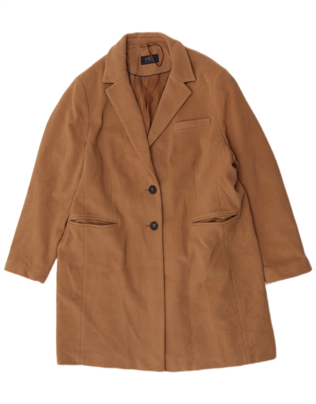 Marks & Spencer Damenmantel UK 20 2XL Braune Wolle