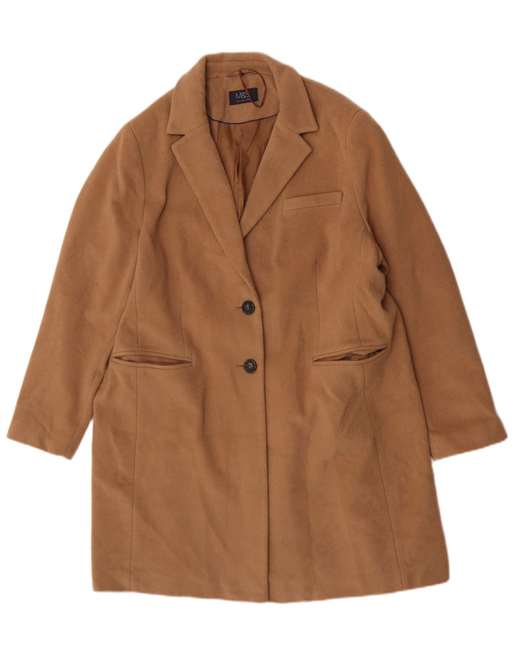 Marks & Spencer Damenmantel UK 20 2XL Braune Wolle