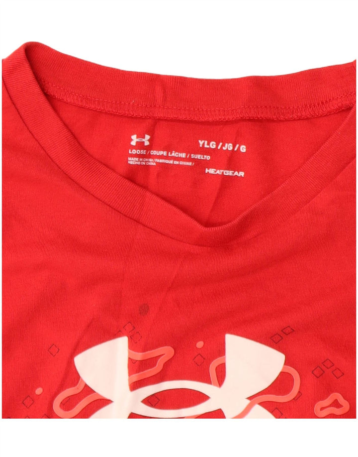 UNDER ARMOUR Heat Gear Grafik-T-Shirt für Jungen, 11–12 Jahre, Größe L, Rot