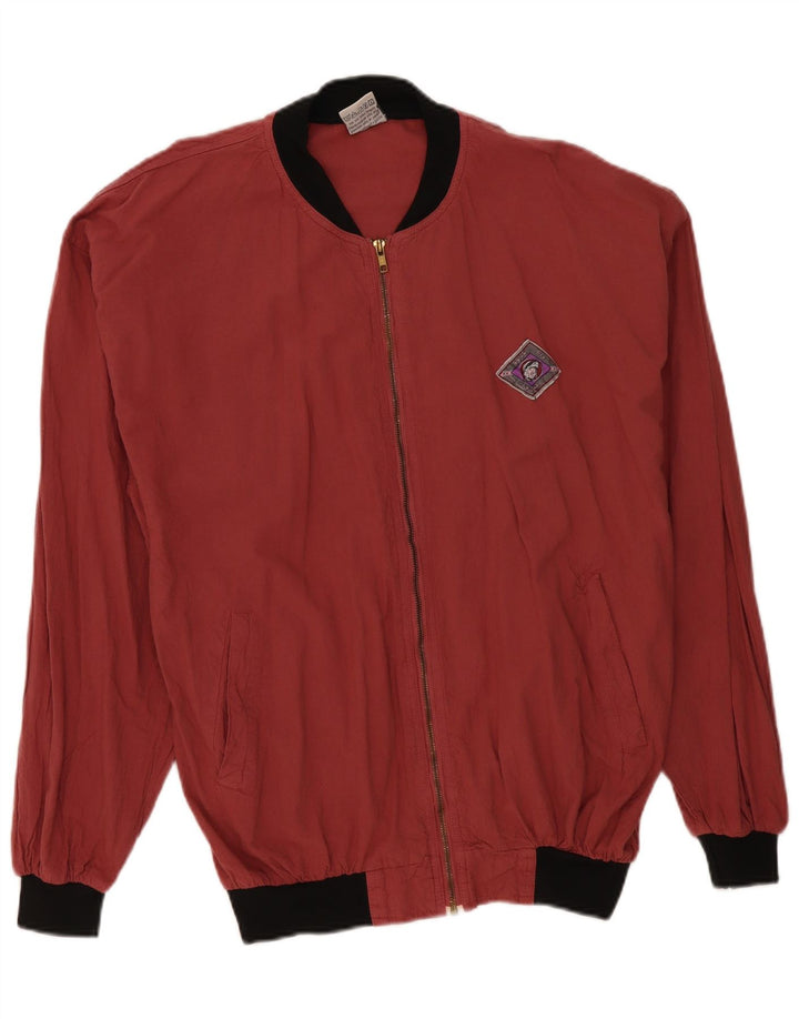 Vintage Herren Loose Fit Bomberjacke IT 48/50 Mittelrote Baumwolle