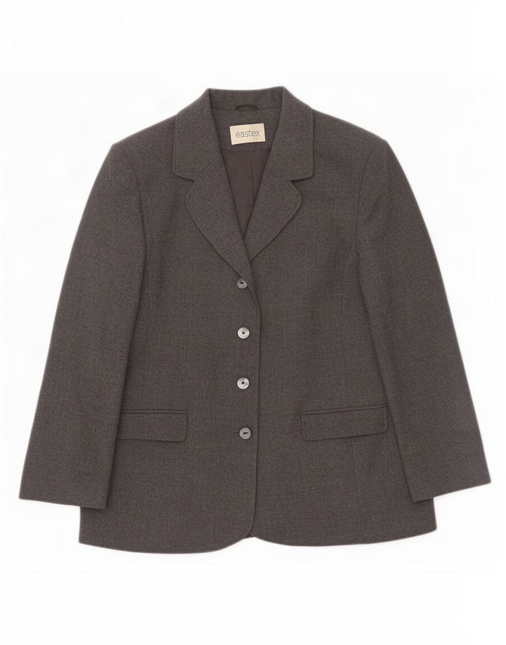Eastex Damen 4-Knopf-Blazerjacke UK 16 Große graue Wolle