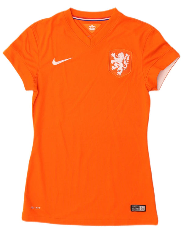 Nike Damen Grafik T-Shirt Top UK 6 XS Orange