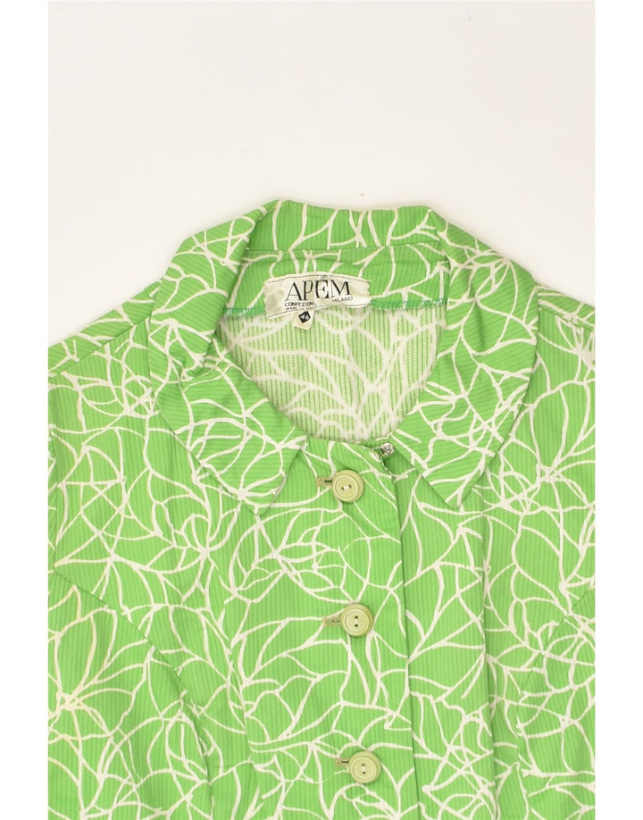 VINTAGE Womens Short Sleeve 5 Button Blazer Jacket IT 46 Large Green | Vintage Vintage | Thrift | Second-Hand Vintage | Used Clothing | Messina Hembry 