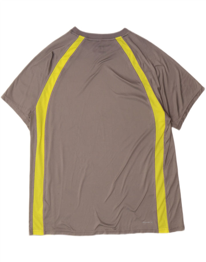 RUSSELL ATHLETIC Mens Dri-Power T-Shirt Top XL Grey Colourblock Polyester Vintage Russell Athletic and Second-Hand Russell Athletic from Messina Hembry 