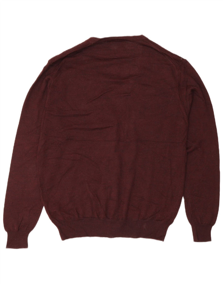 Marks & Spencer Herren-Strickjacke, mittelgroßes Burgunderrot, Acryl